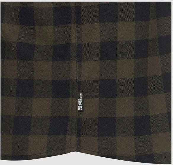 Jack Wolfskin Men's Lite Flannel Shirt Check Obsidian Moss 07