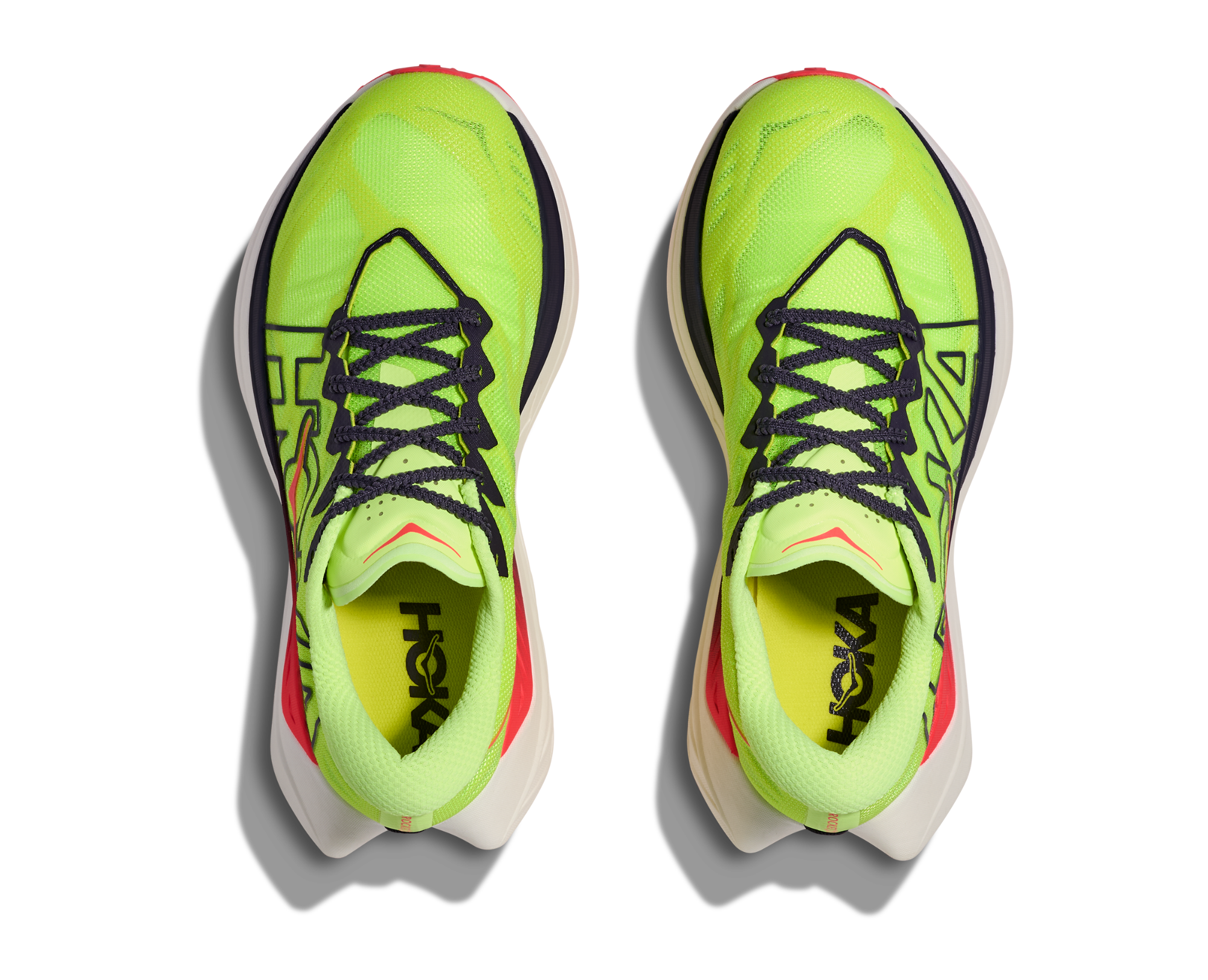 Hoka Men's Rocket X Trail Neon Yuzu / Neon Flame 02