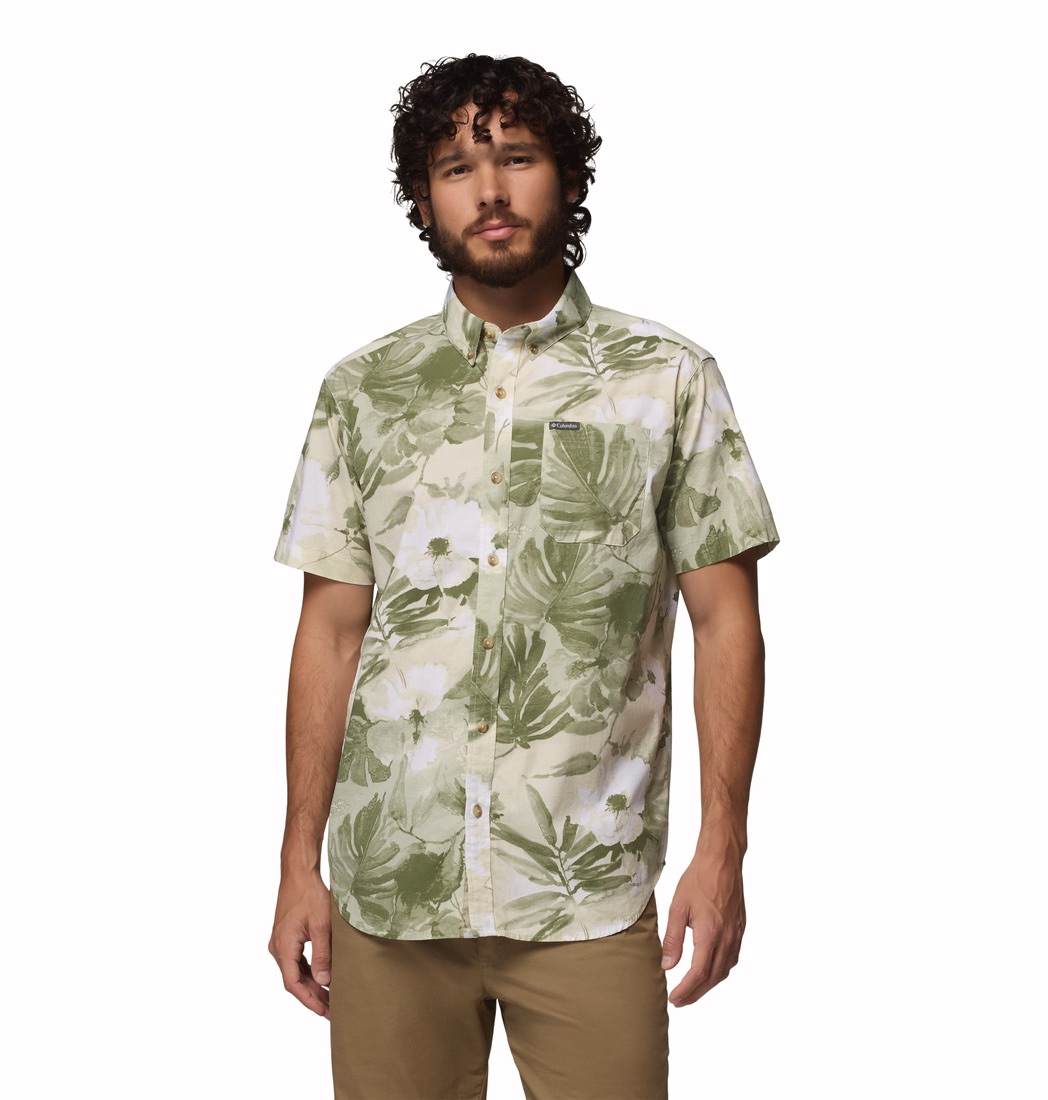 Columbia Men's Rapid Rivers Print Short Sleeve Shirt Safari 04