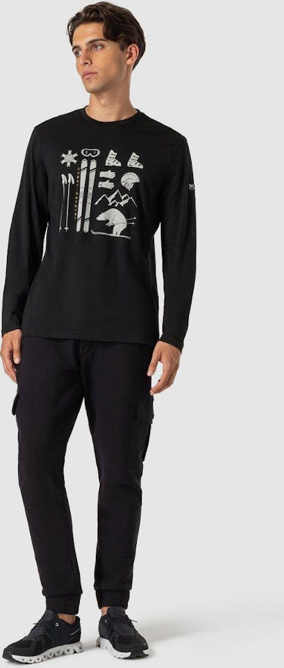 Supernatural Men's Skiing Bear LS Musta 07