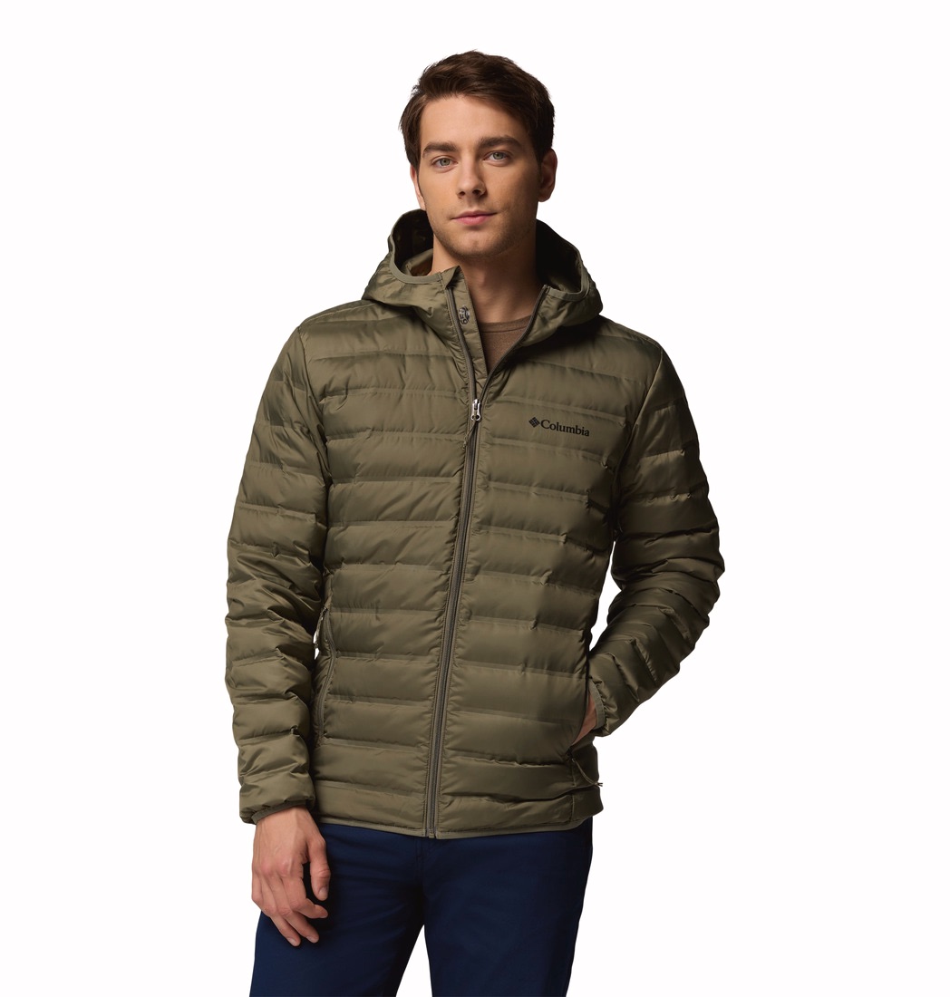Columbia Men's Lake22 II Down Hood Stone Green Heather 06