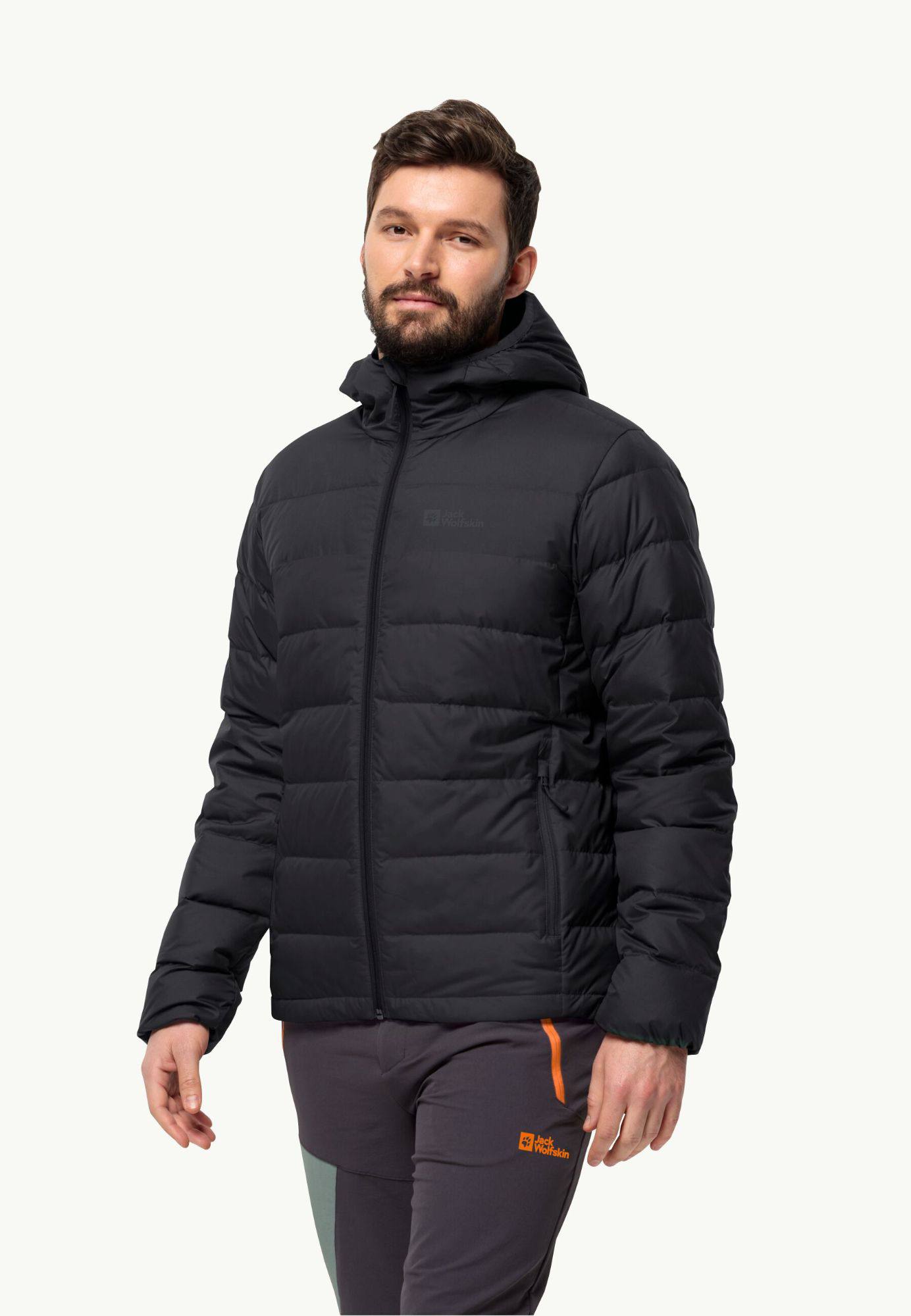 Jack Wolfskin Men's Ather Down Hoody - Miesten untuvatakki Musta 02