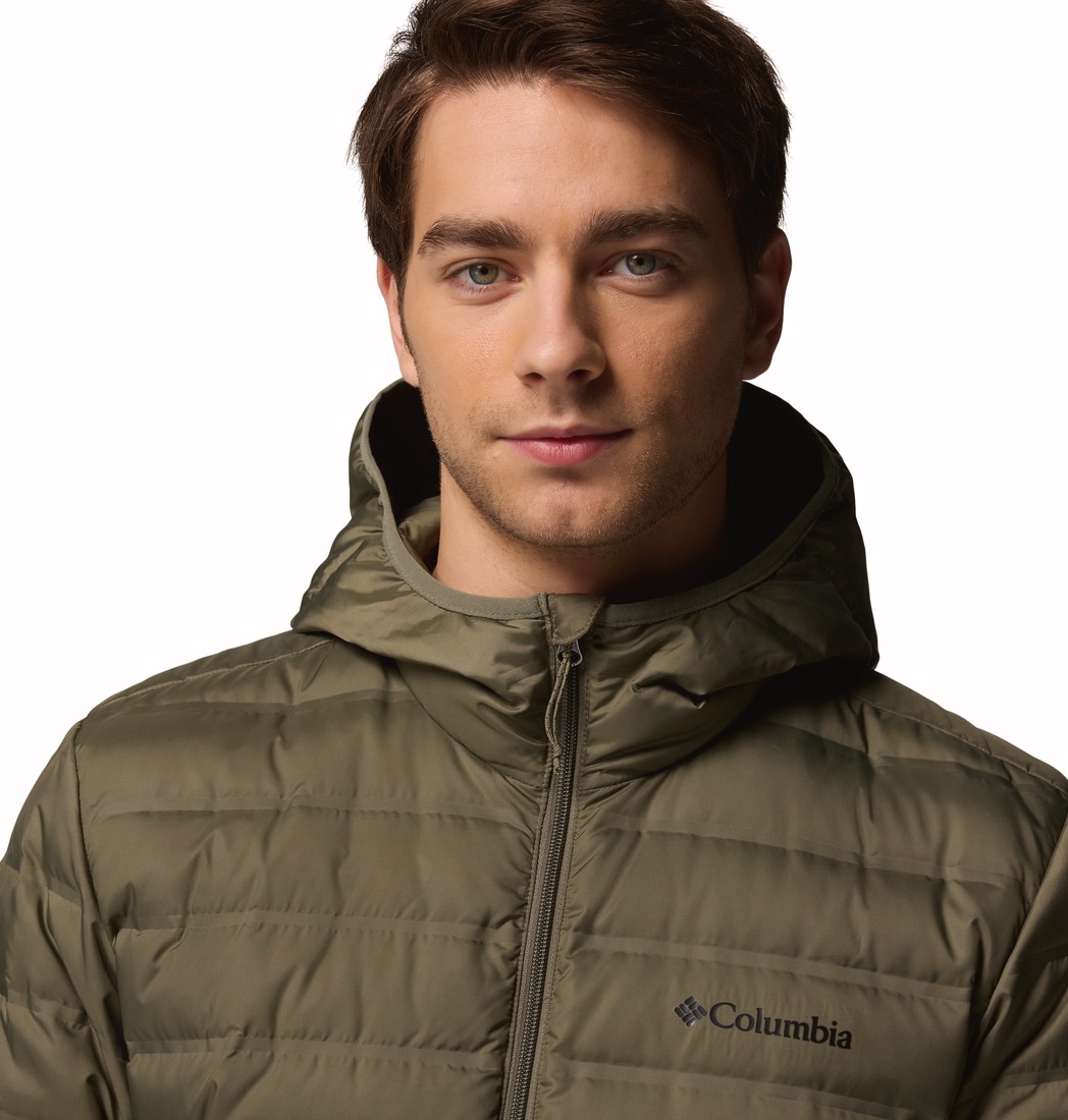 Columbia Men's Lake22 II Down Hood Stone Green Heather 03