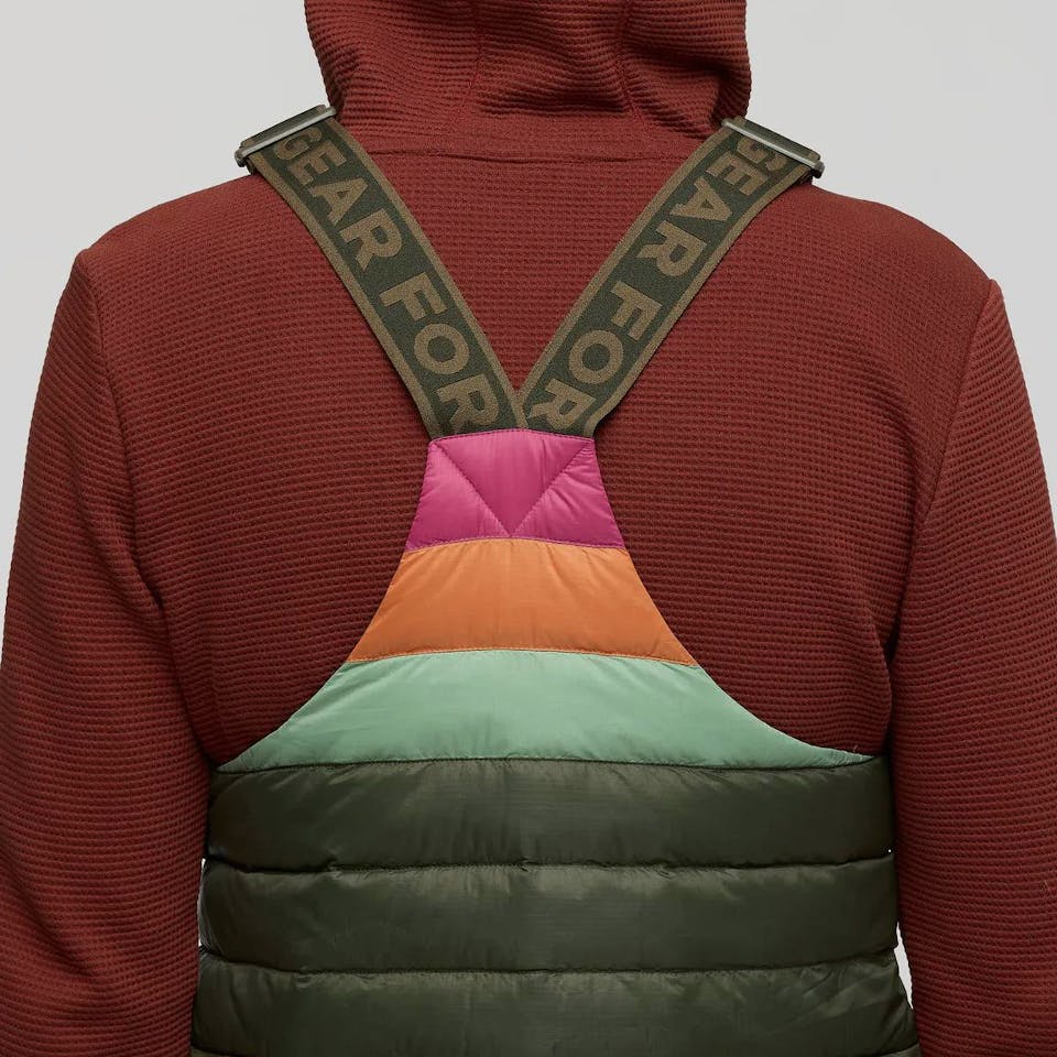 Cotopaxi Women's Fuego Down Overall Tummanvihreä 05