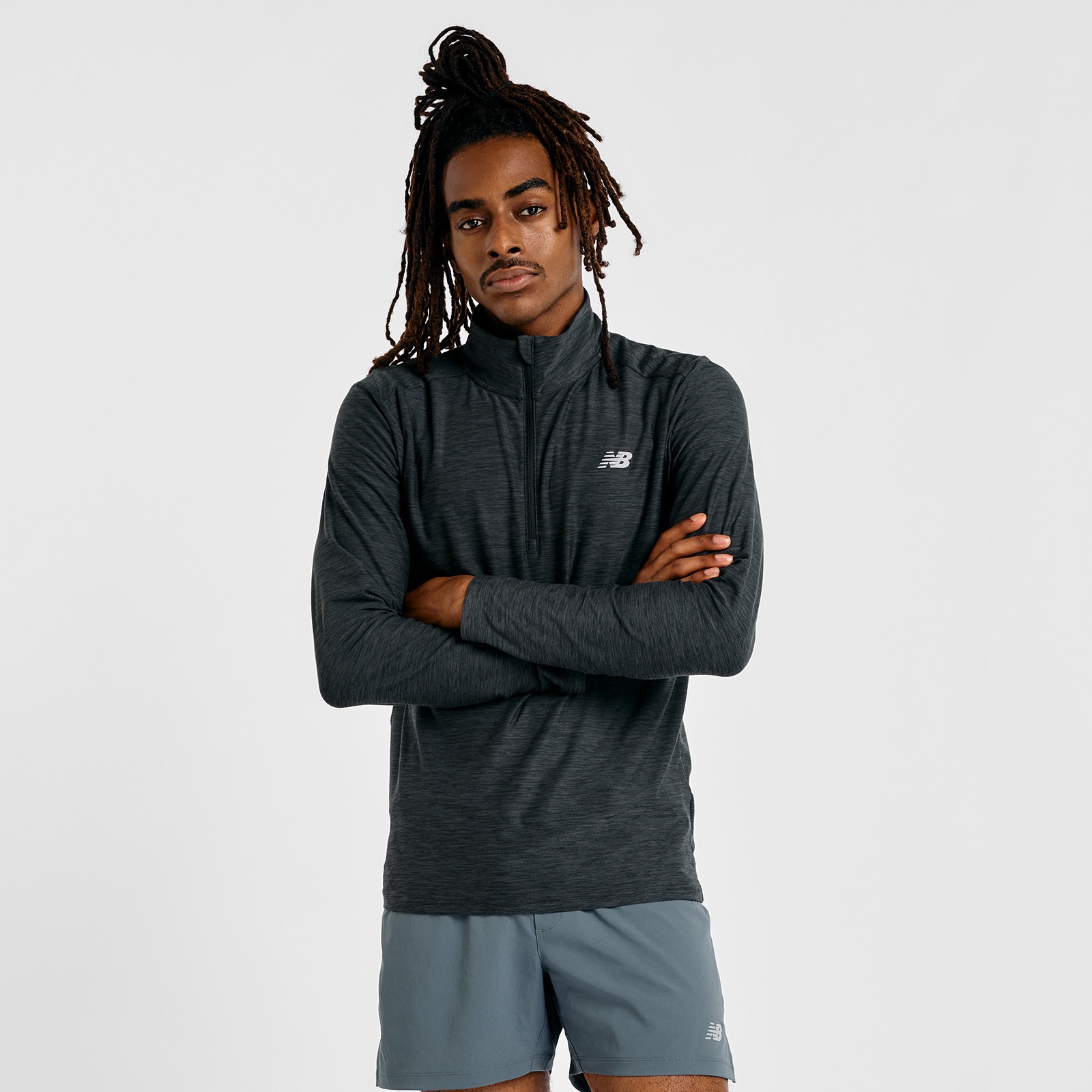 New Balance Men's Space Dye 1/4 Zip Musta 03