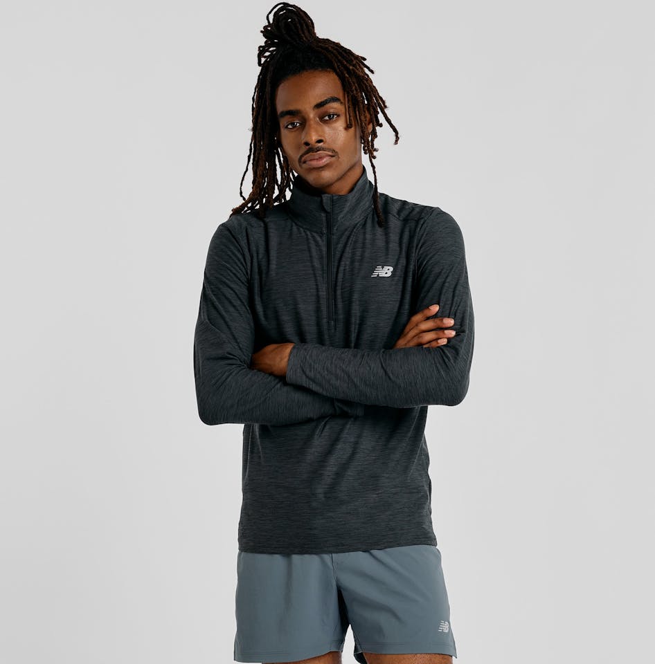 New Balance Men's Space Dye 1/4 Zip Musta 03