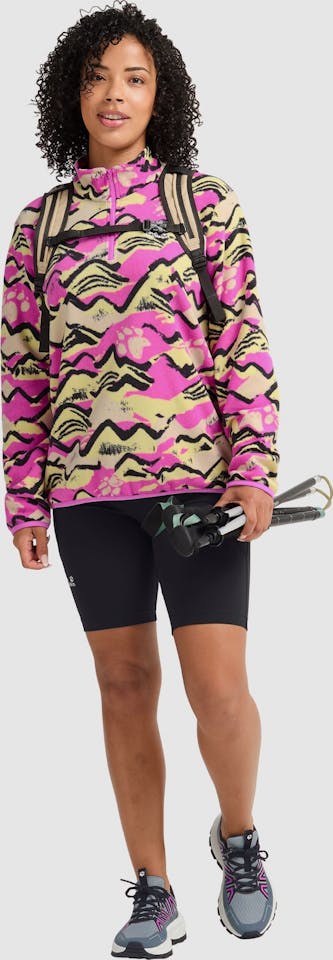 Jack Wolfskin Women's Paw Era 100 Print Half Zip Foxglove 03