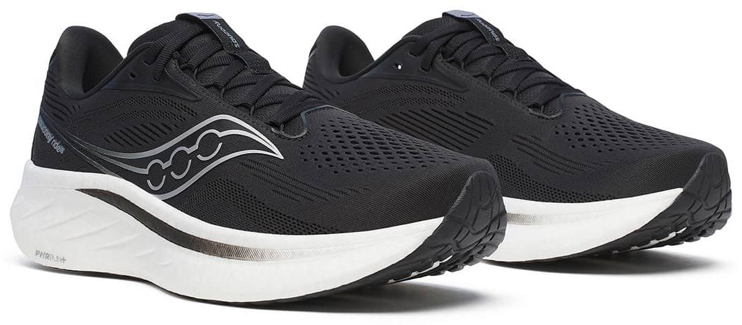 Saucony Men's Ride 18 Wide Musta / Valkoinen 06