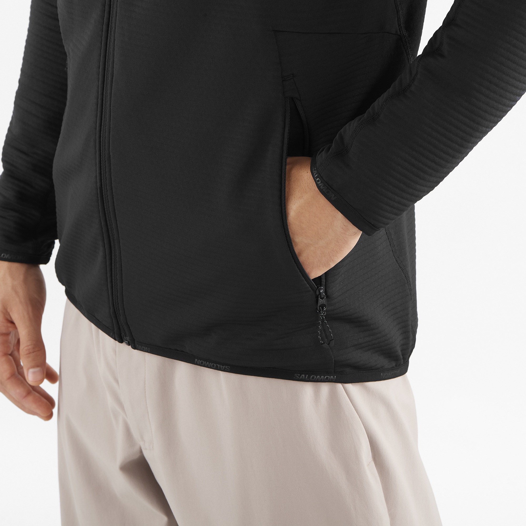 Salomon Men's Essential Lightwarm Full Zip Musta 04