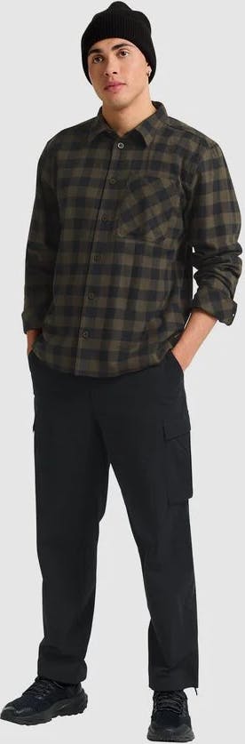Jack Wolfskin Men's Lite Flannel Shirt Check Obsidian Moss 02