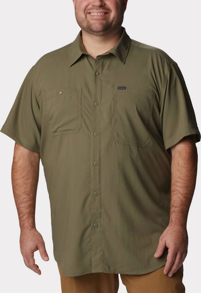 Columbia Men's Silver Ridge Utility Short Sleeve Big Stone Green Heather 01