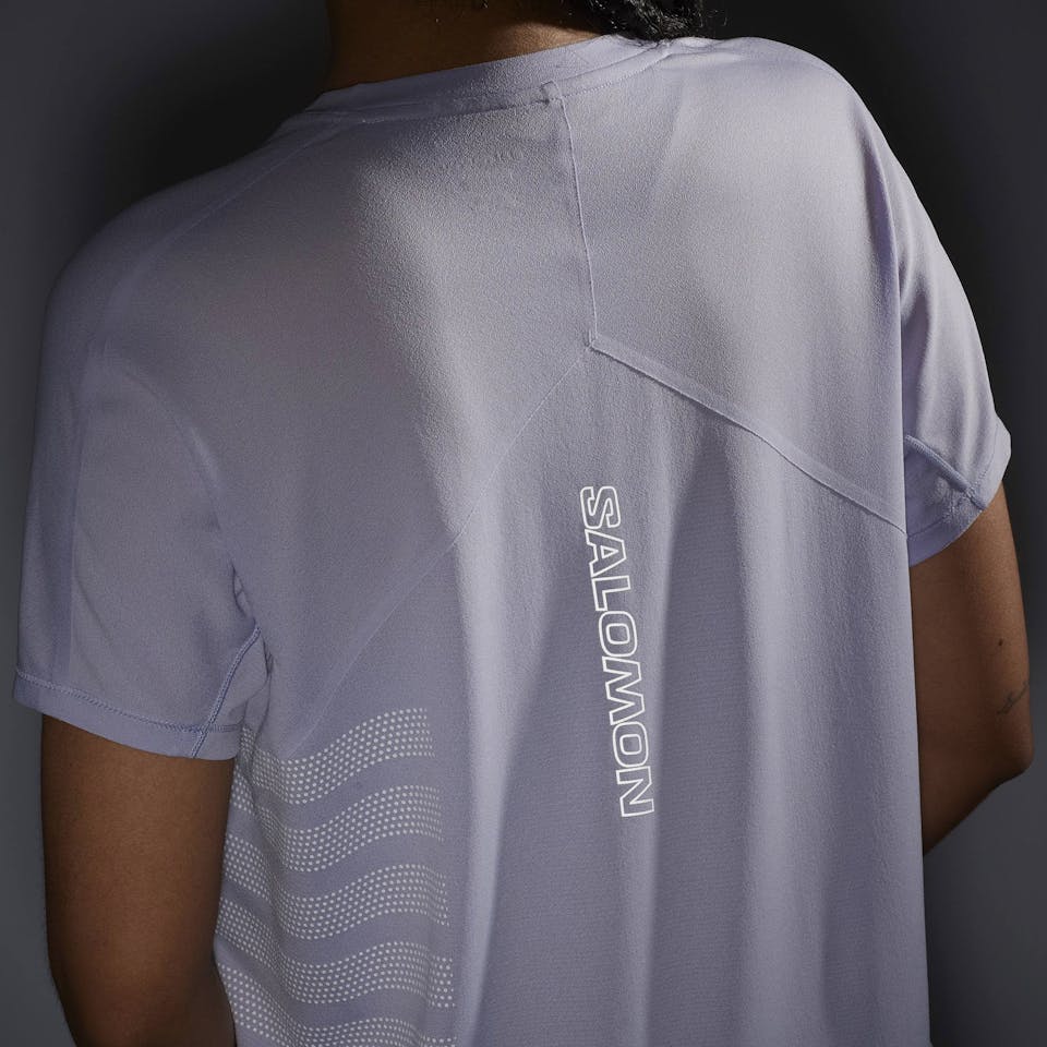 Salomon Women's Sense Aero Graphics Tee Cosmic Sky / White 04