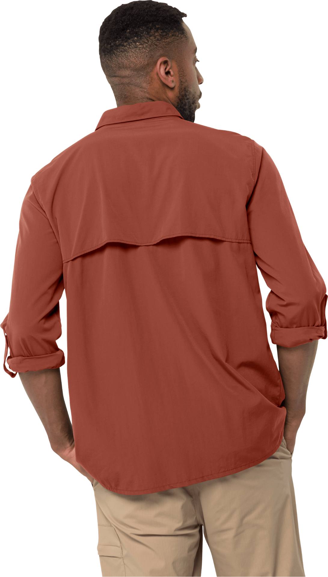 Jack Wolfskin Men's Atacama LS Shirt Tummanpunainen 03