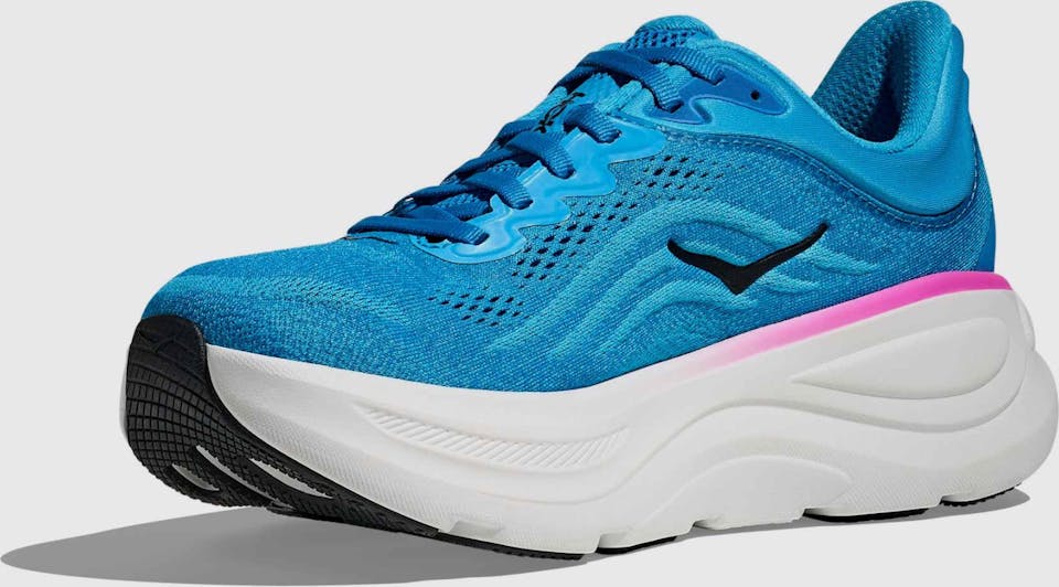 Hoka Women's Bondi 9 Skyward Blue / Neon Fuchsia 04