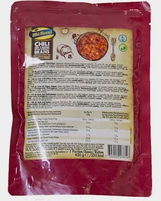 Ready to eat Chili sin carne with kidney beans