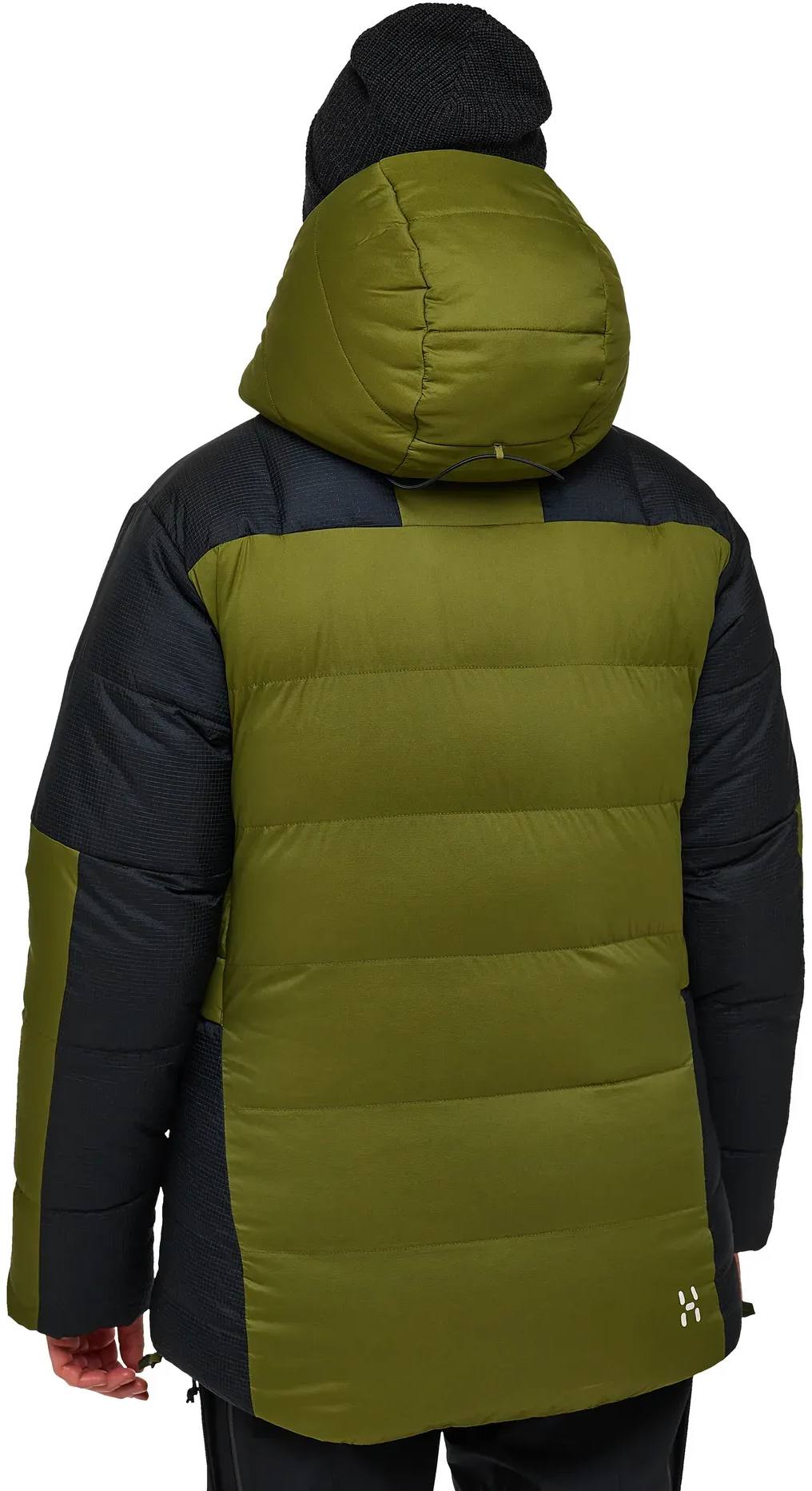 Haglöfs Women's Riksgräns Down 850 Hood Olive Green/True Black 02