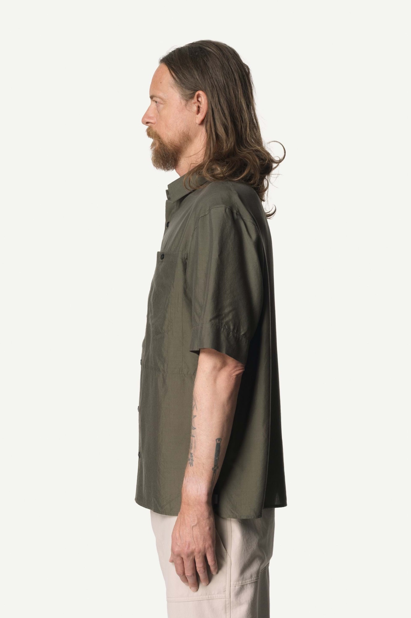 Houdini Men's Tree Short Sleeve Shirt Tummanvihreä 04