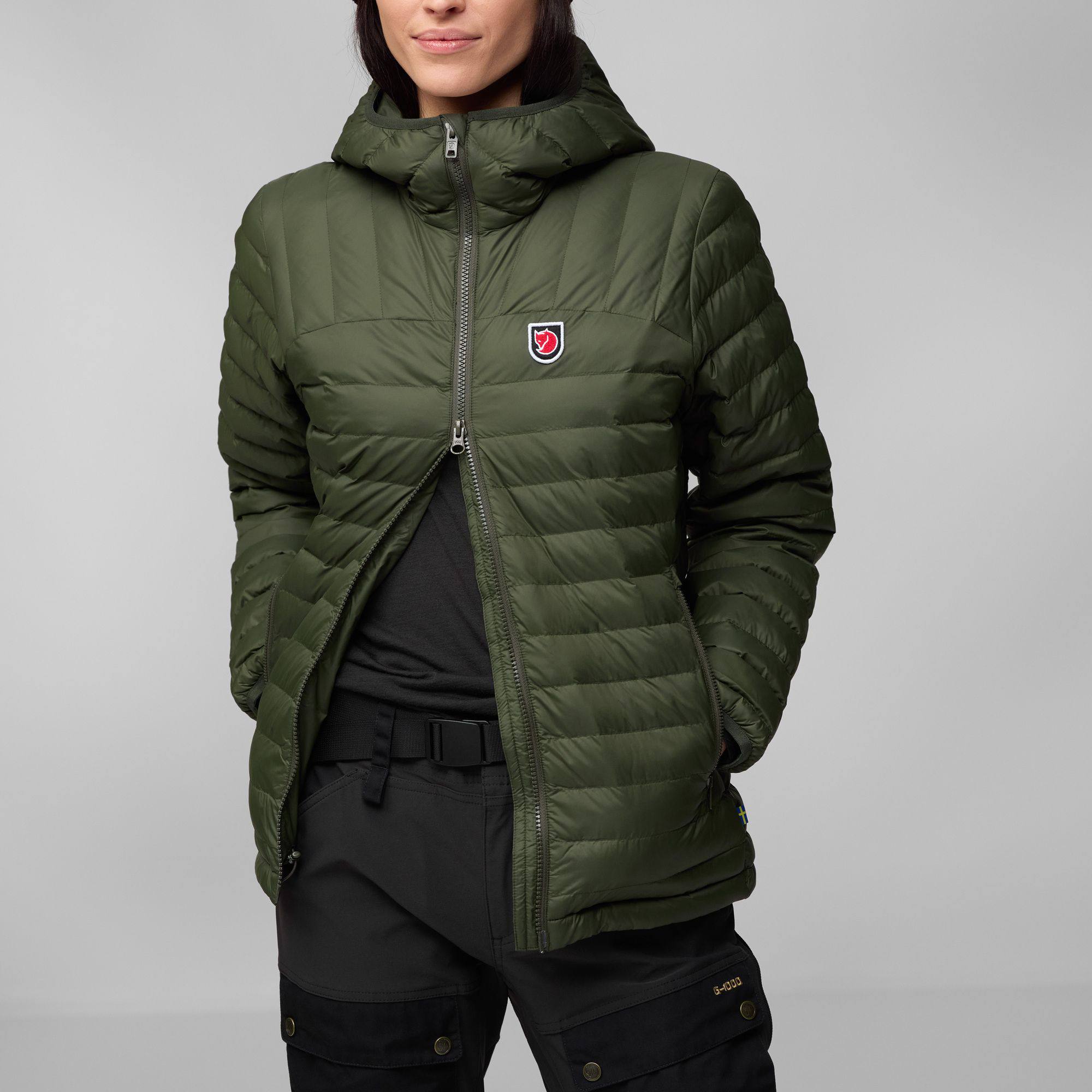 Fjällräven Women's Expedition Lätt Hoodie - Naisten kevyttoppatakki Deep Forest 17