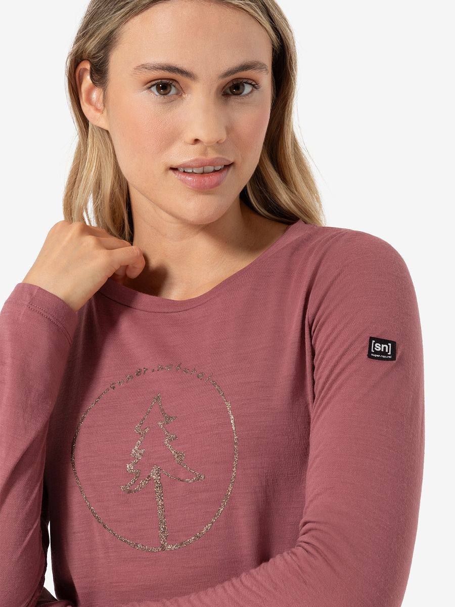 Supernatural Women's Bubble Tree Long Sleeve Vaaleanpunainen 02