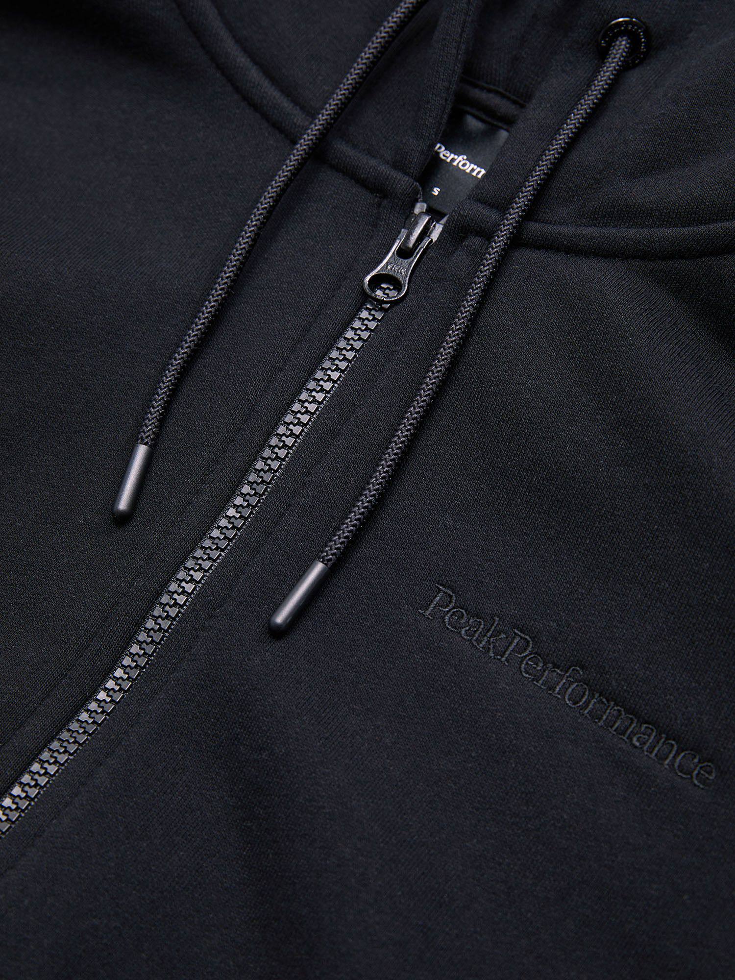 Peak Performance Women's Original Small Logo Zip Hood Black 04