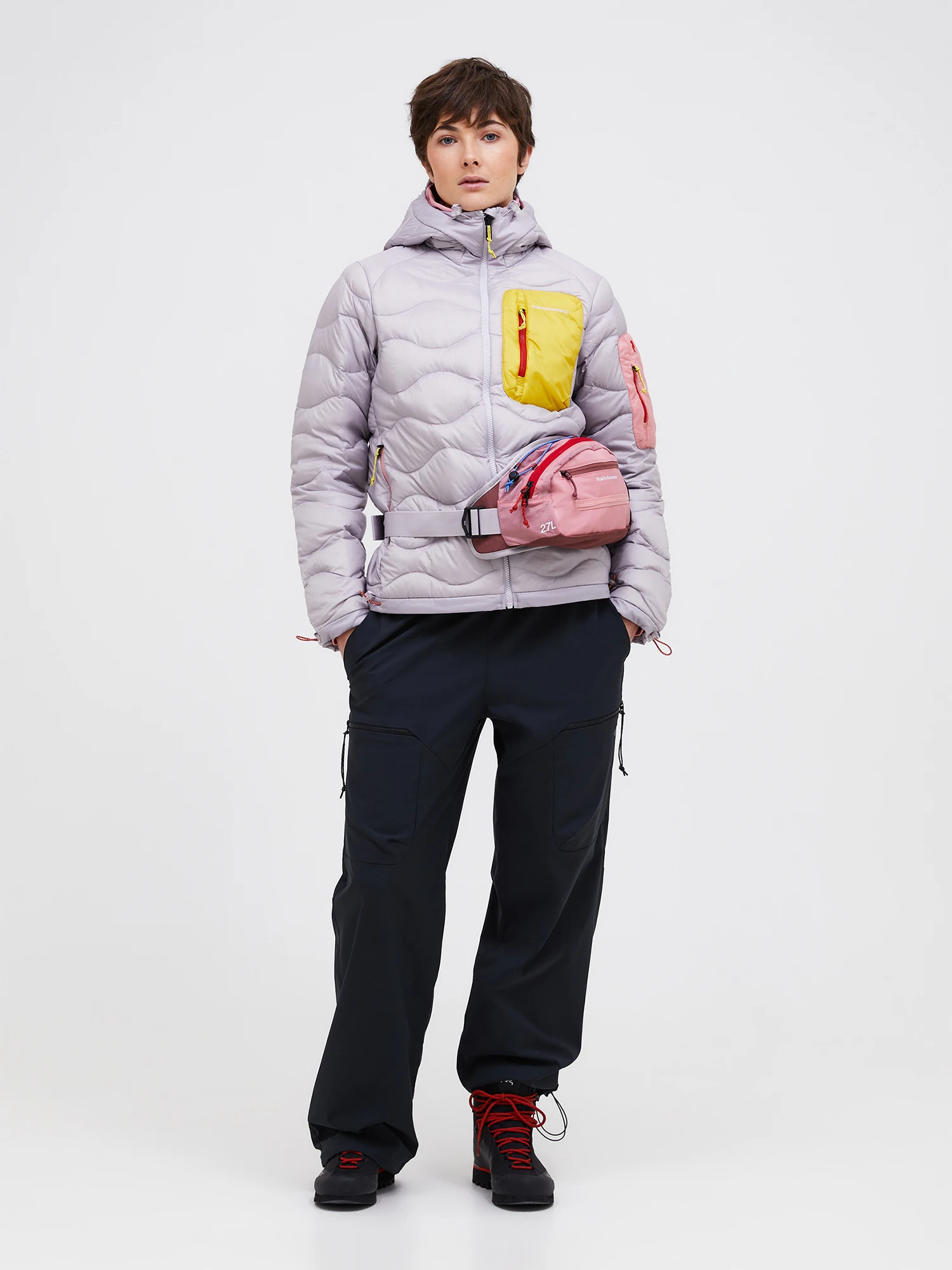 Peak Performance Women's Helium Utility Down Hood - Naisten kevytuntuvatakki Misty lavender / canary lime 08