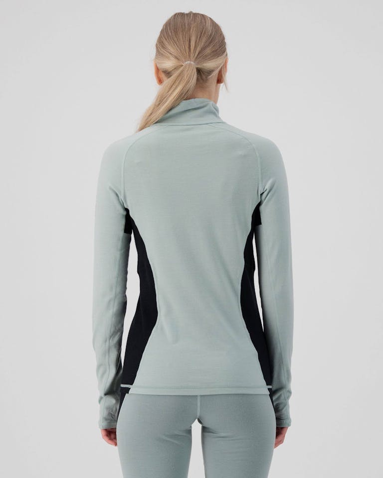 Mons Royale Olympus 3,0 Half Zip Women Glacier Green 04