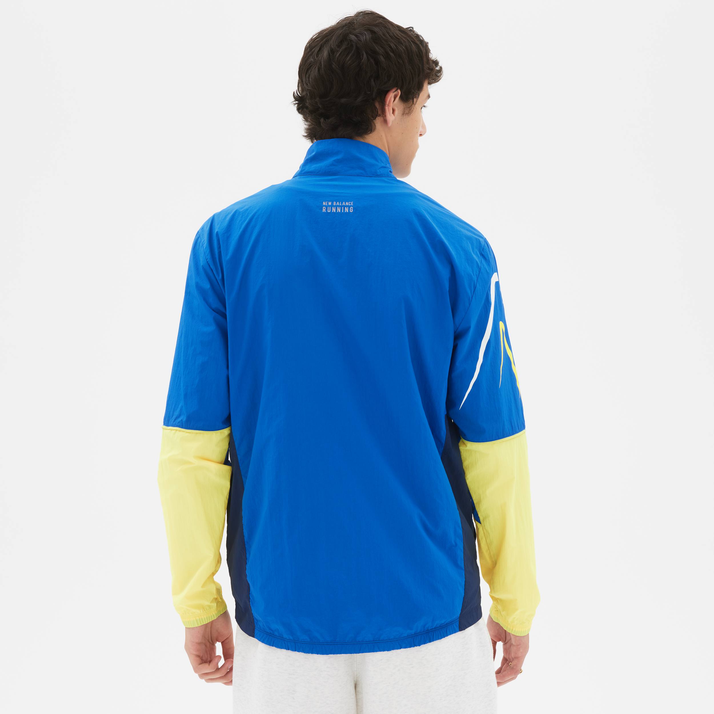 New Balance Men's Graphic Impact Run Packable Jacket Cobalt Blue 04