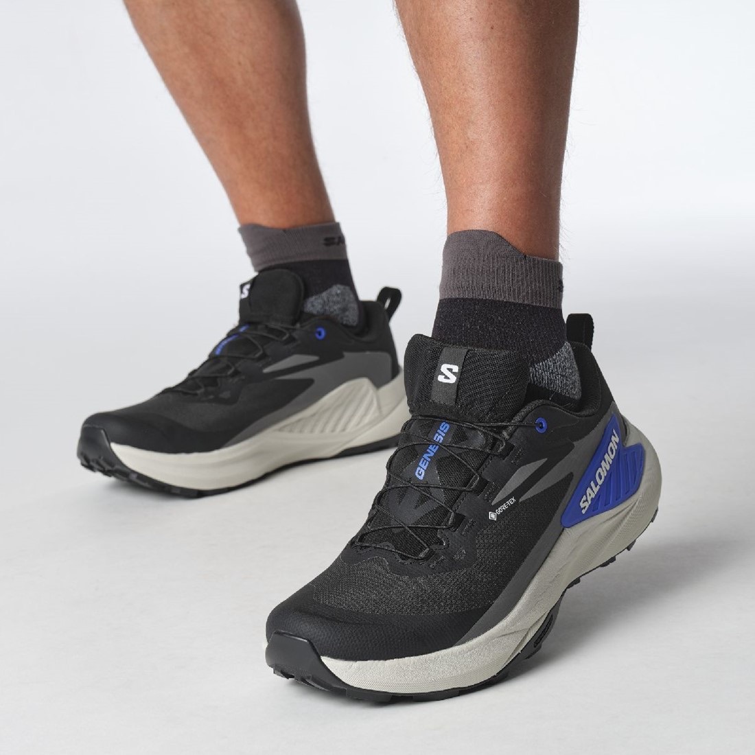 Salomon Men's Genesis GTX Black/Lunar Rock/French Blue 07