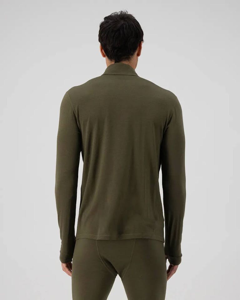 Mons Royale Cascade 200 1/4 Zip LS Dark olive 08