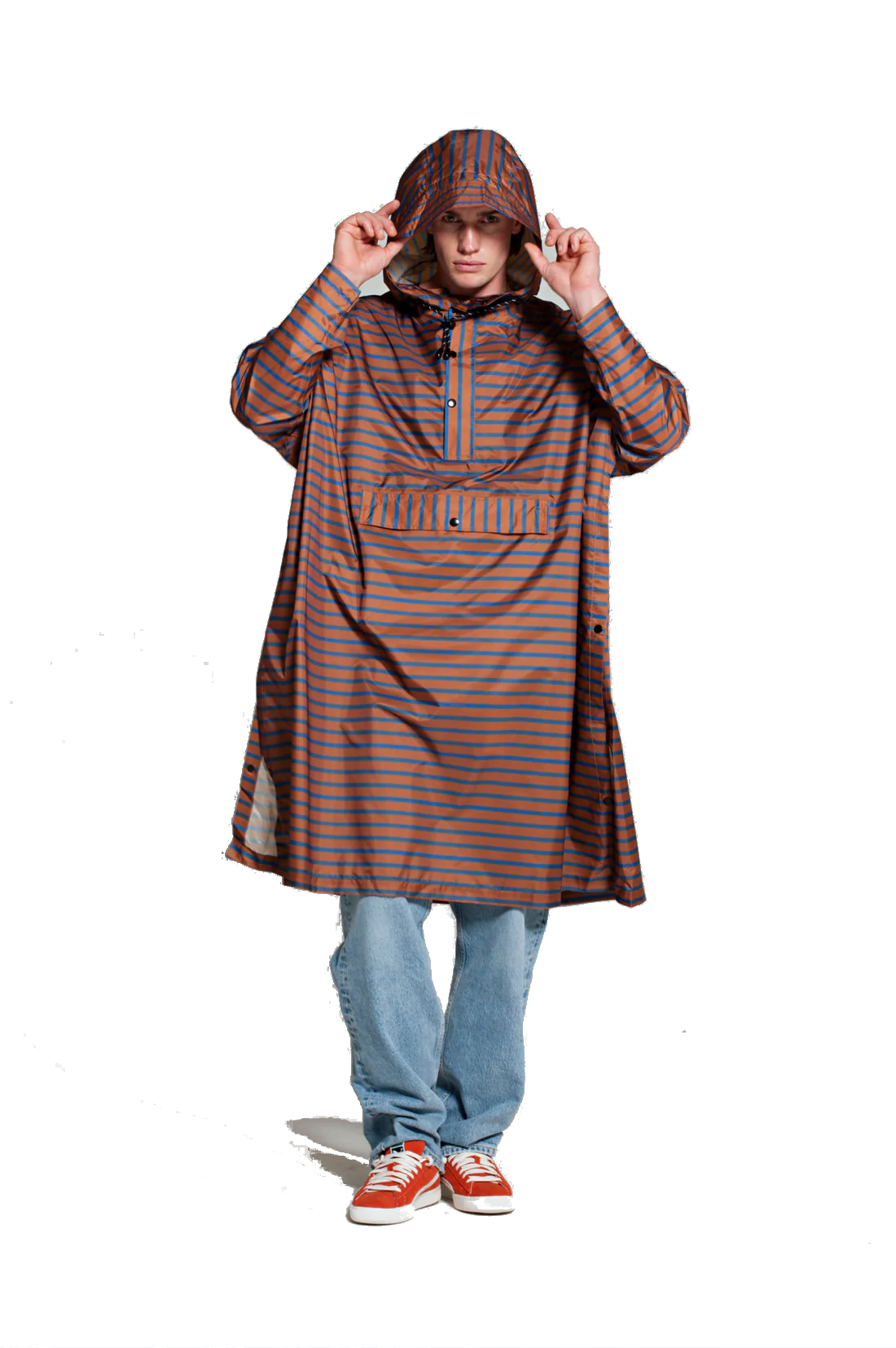 Rainkiss Poncho Breton Blue