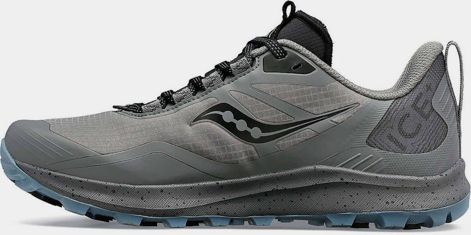 Saucony Men's Peregrine Ice+ 3 - Miesten pitopohjakengät Gravel / Black 03