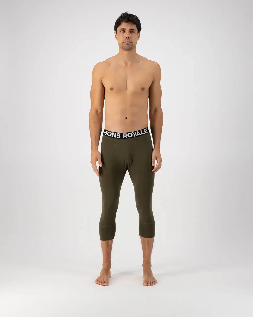 Mons Royale Men's Cascade 200 3/4 Legging Dark olive 02