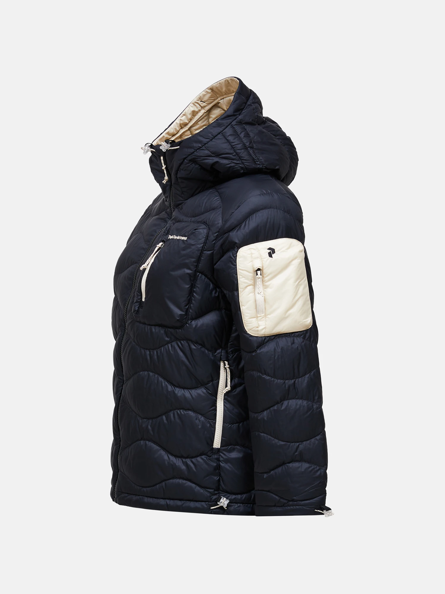 Peak Performance Women's Helium Utility Down Hood Black / sand fog 02