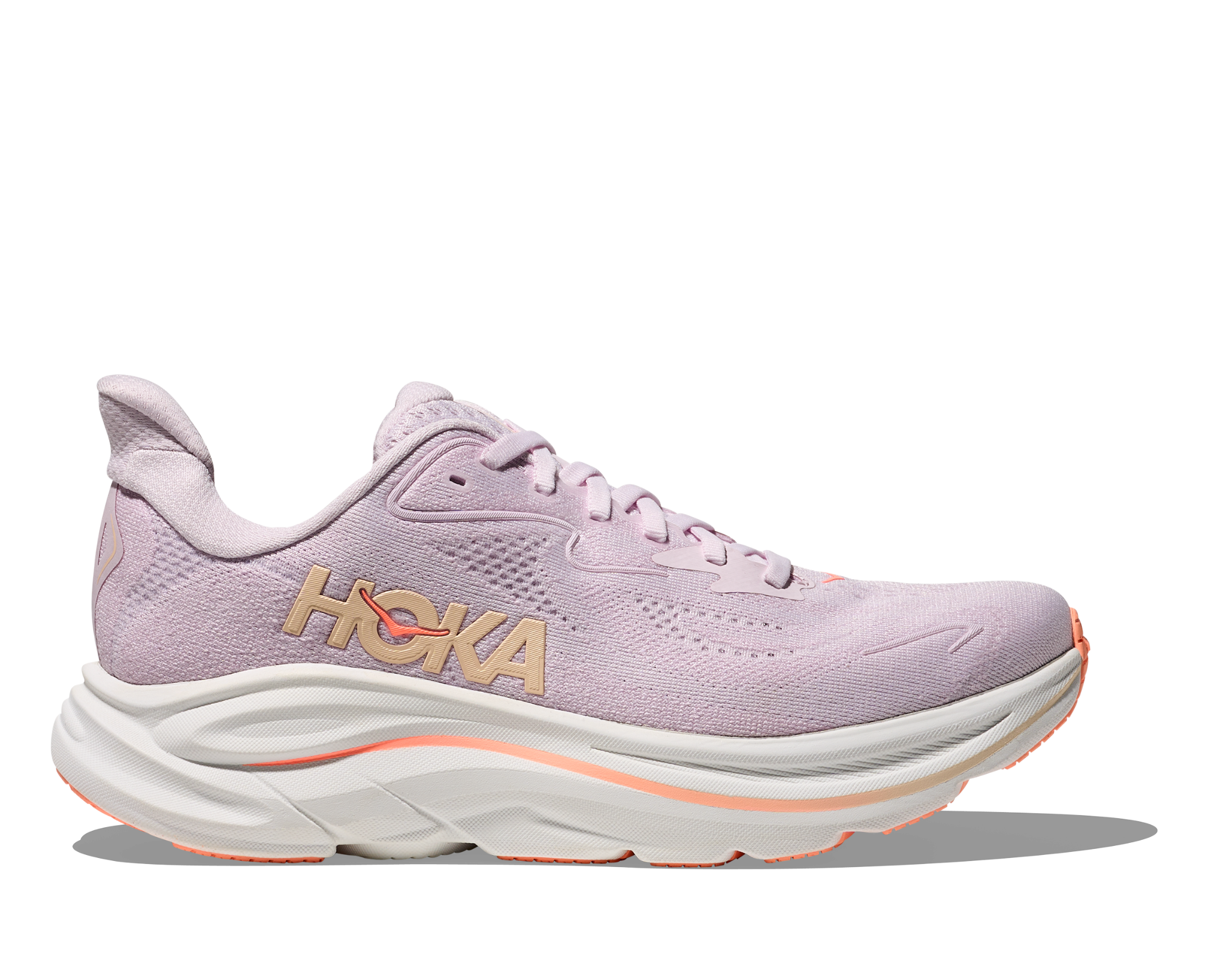 Hoka Women's Clifton 10 Lilac Cream / Tangerine Flow 02