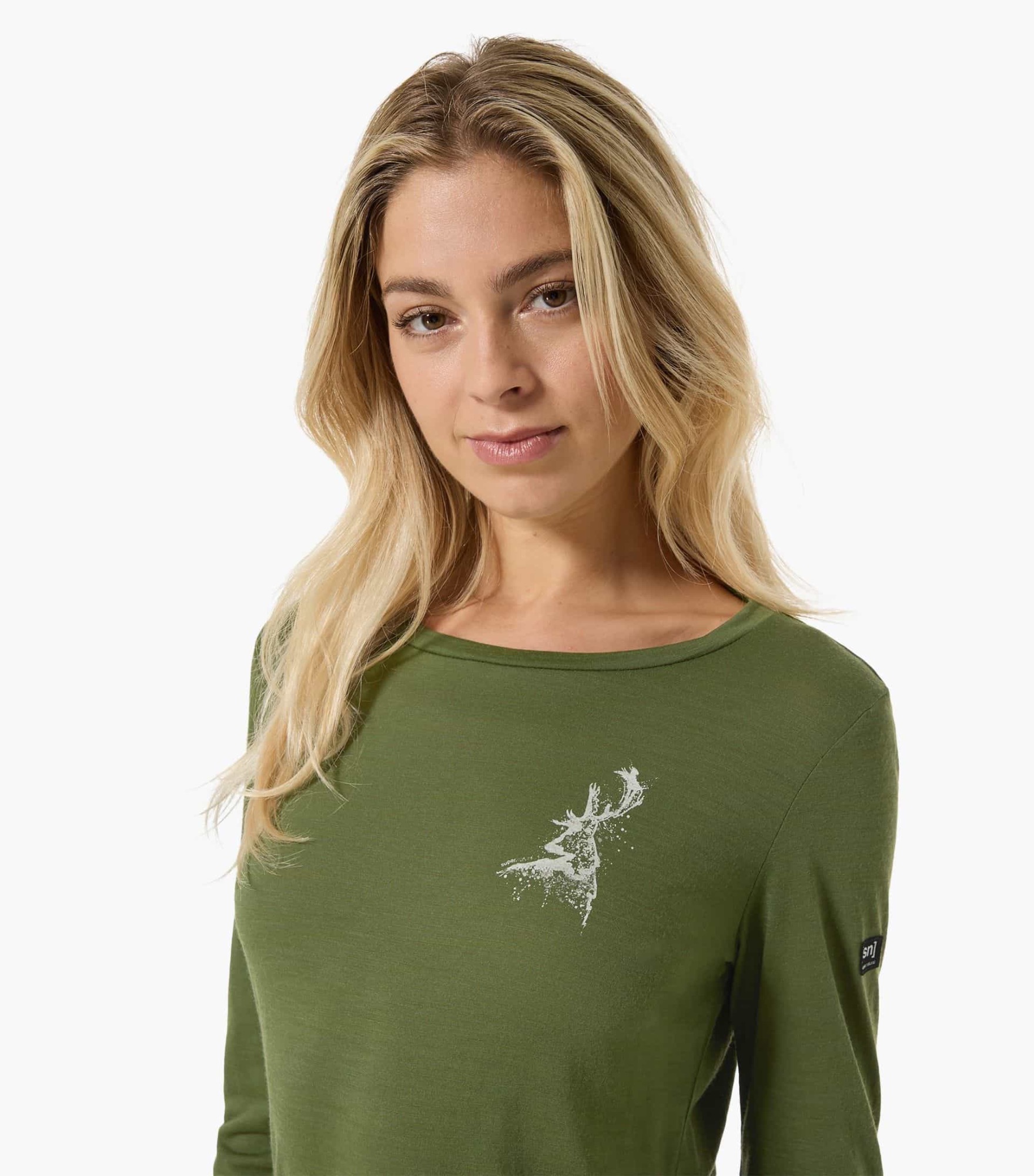 Supernatural Women's Charming Deer Long Sleeve Vihreä/Khaki 05