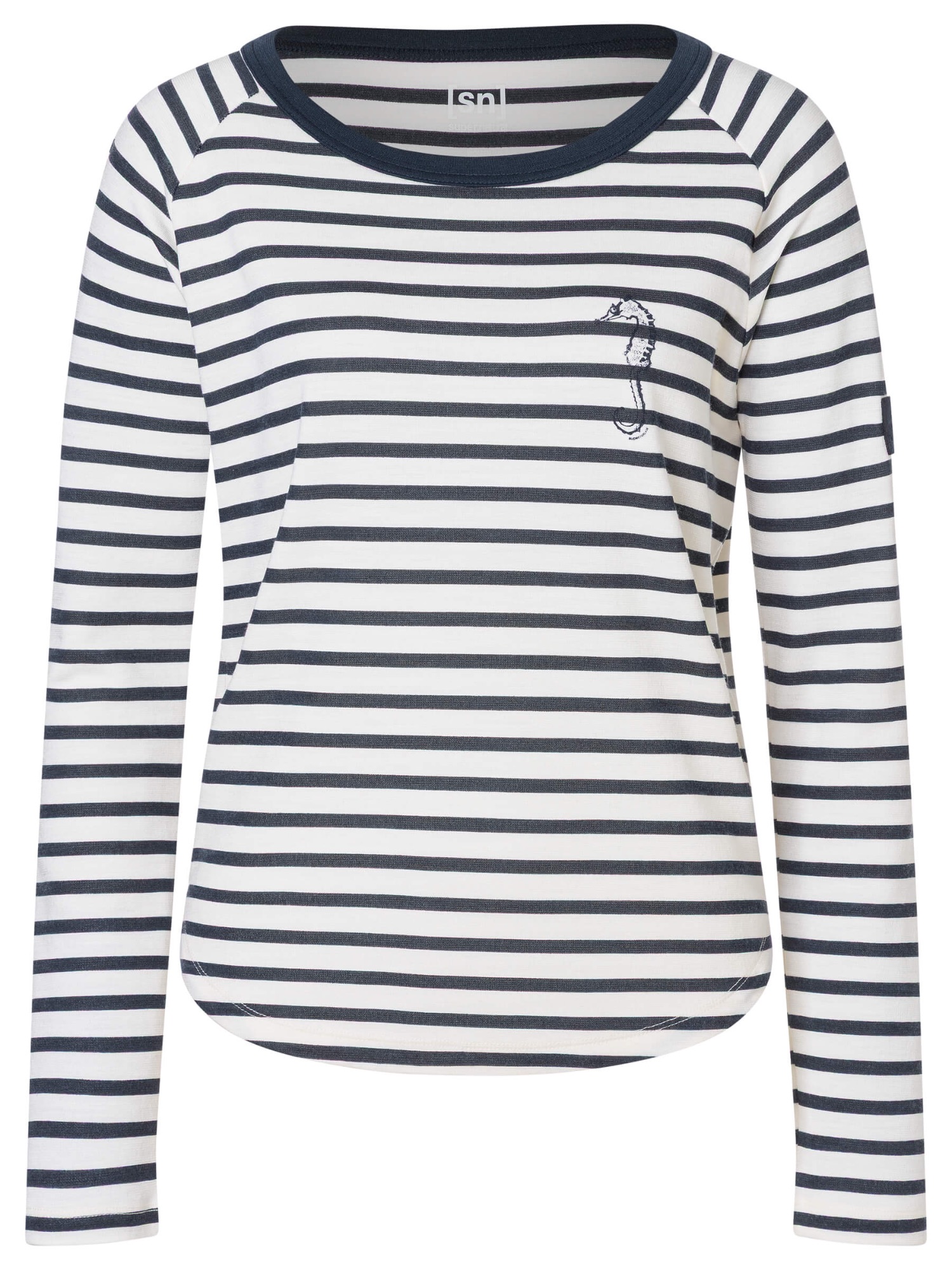 Supernatural Women's Sea Horse Stripe Bio Valkoinen/Navy 02