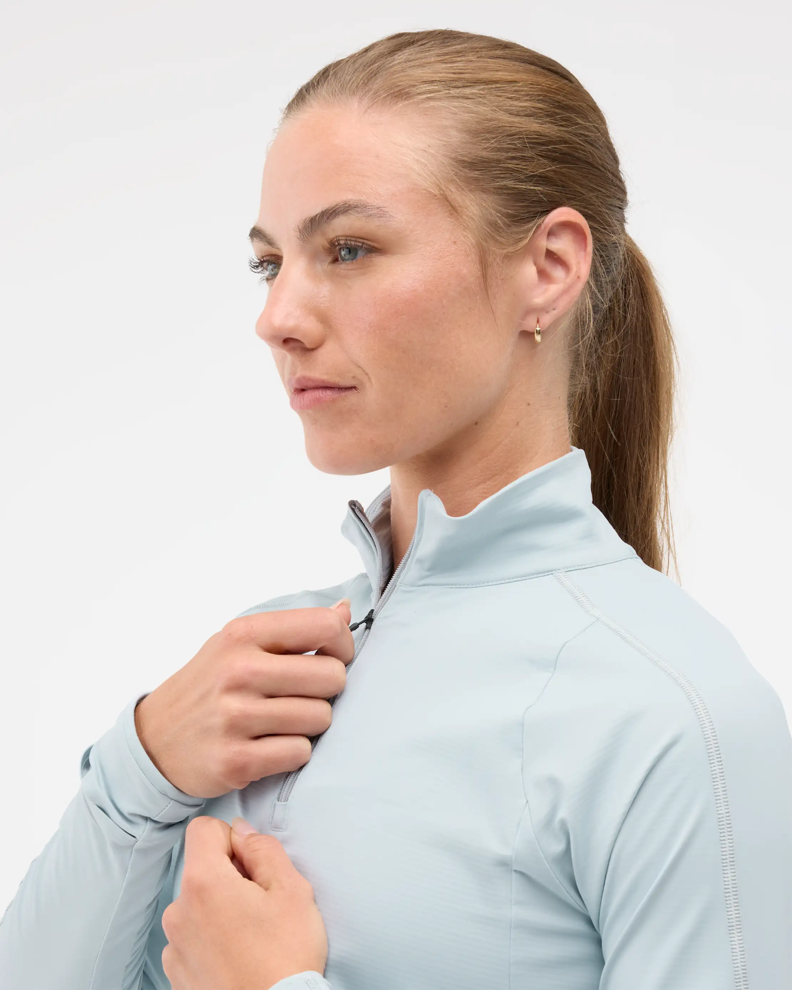 Hoka Women's Glidetech 1/4 Zip Mineral Blue 05