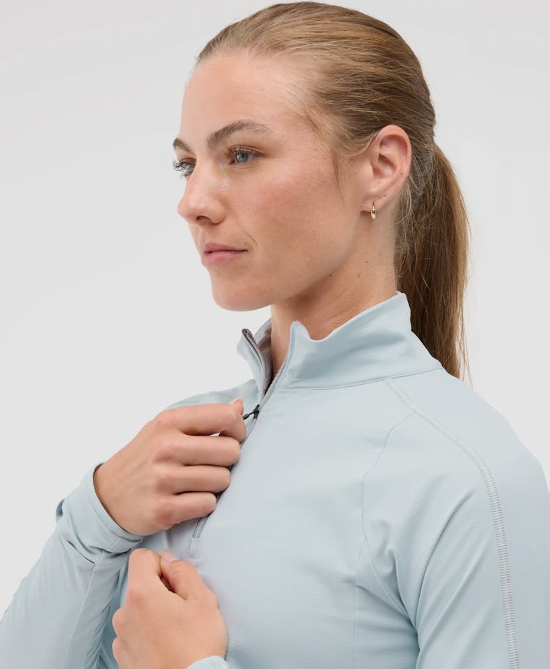 Hoka Women's Glidetech 1/4 Zip Mineral Blue 05