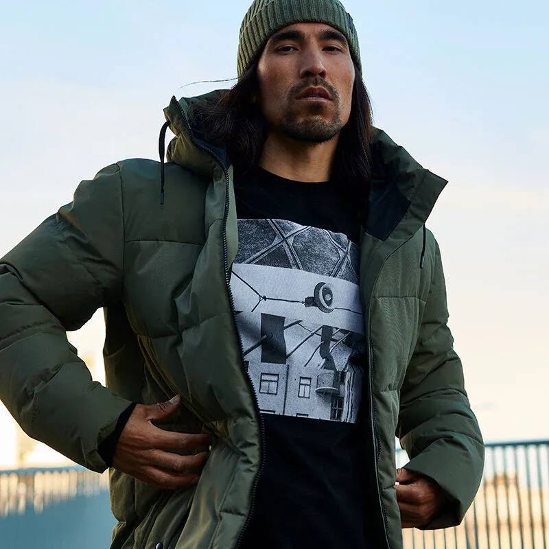 Halti Men's Linjat Puffer Parka - Miesten talvitakki Leaf Green 08