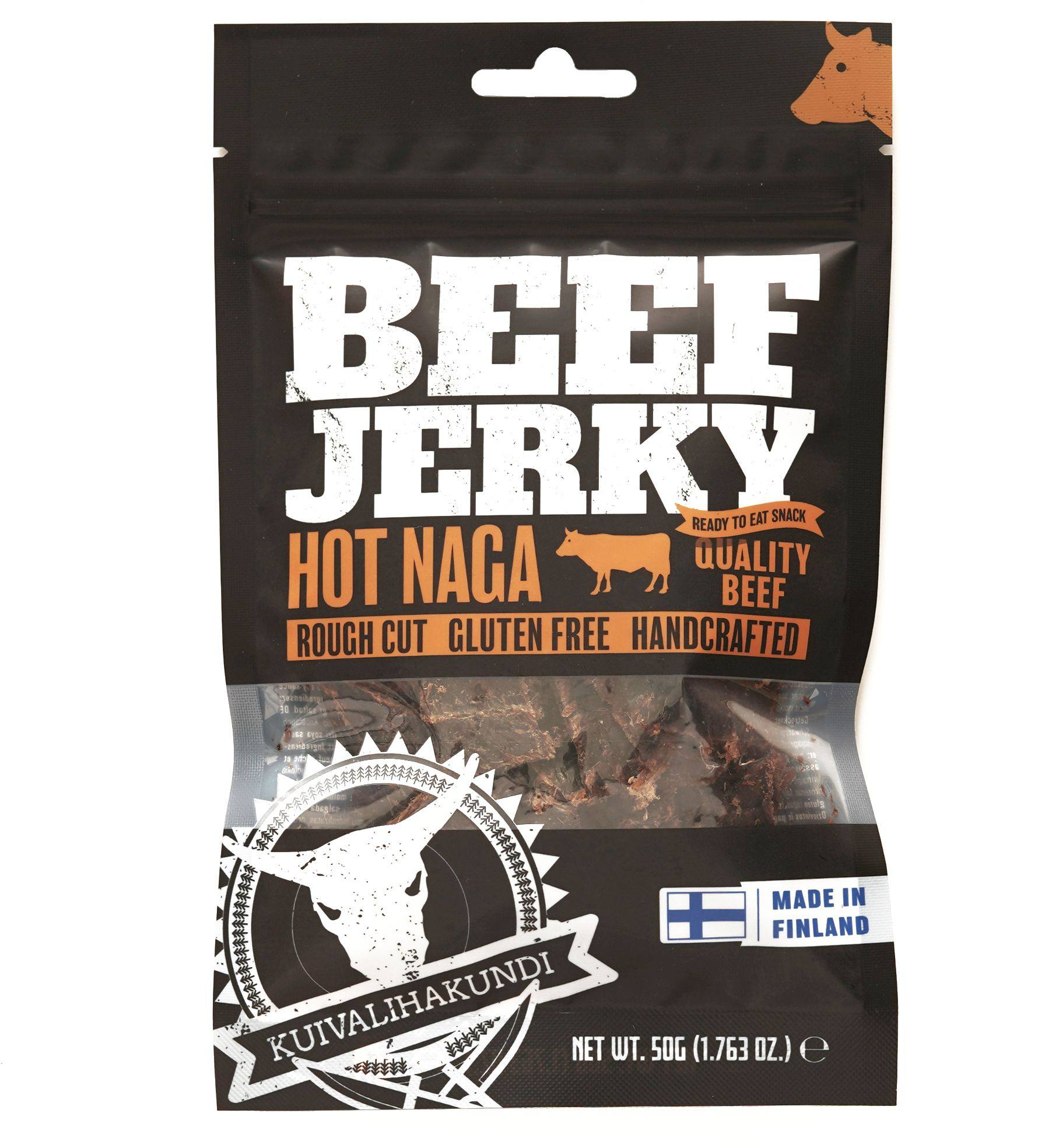Kuivalihakundi Beef Jerky Hot Naga 50g