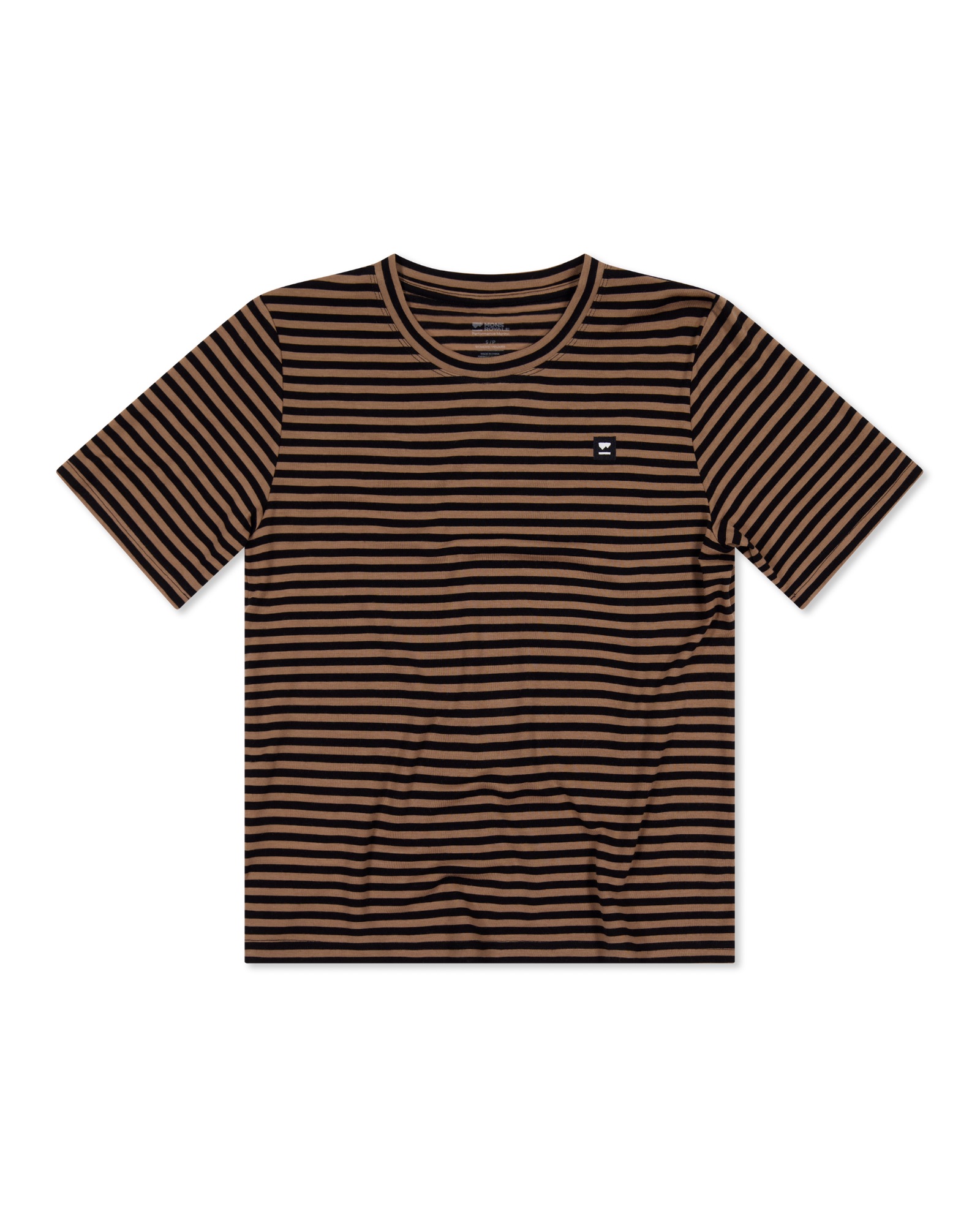 Mons Royale Women's Icon Merino T-Shirt Mr stripe toffee 04