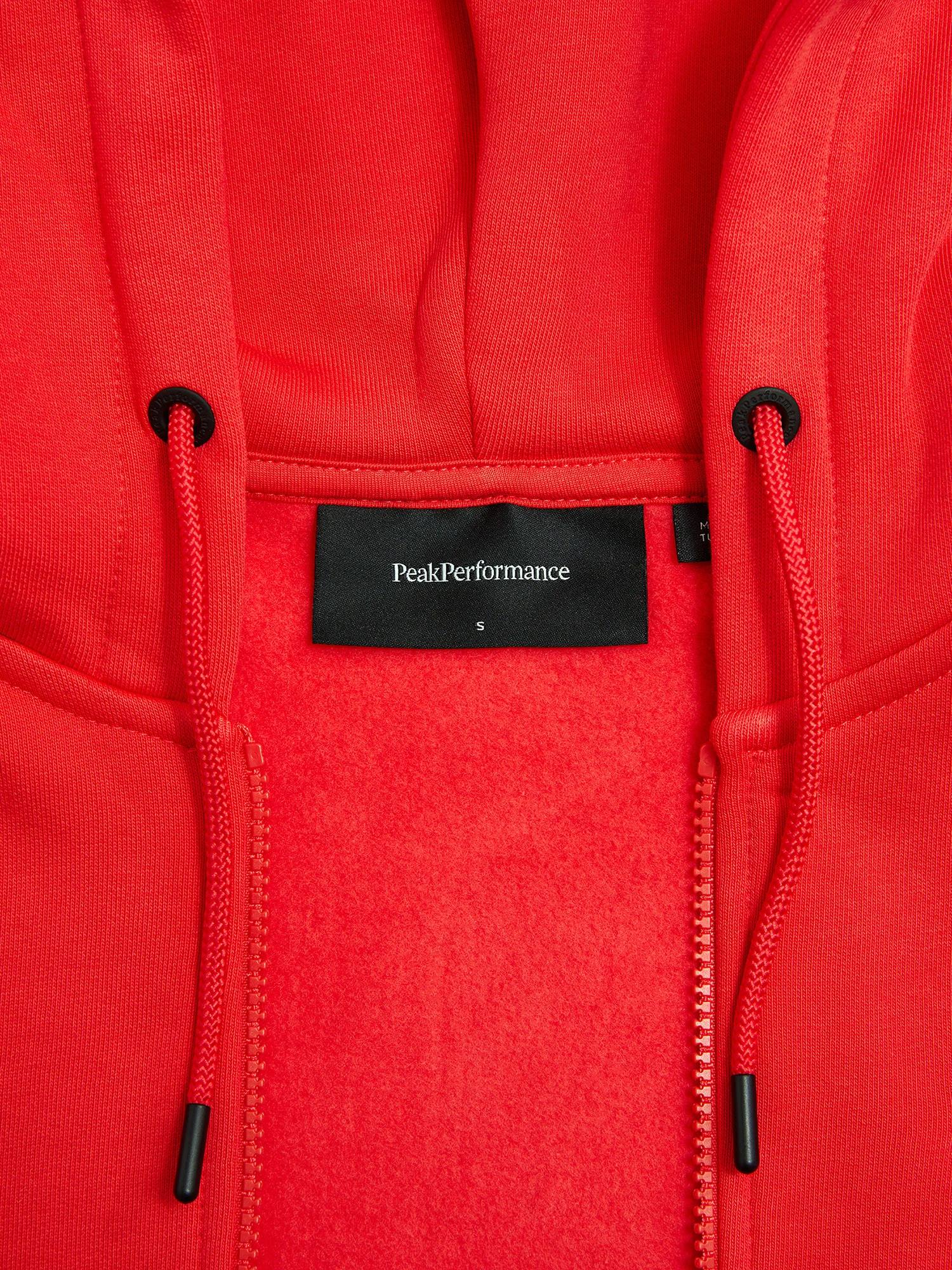 Peak Performance Women's Original Small Logo Zip Hood Brilliant red 03