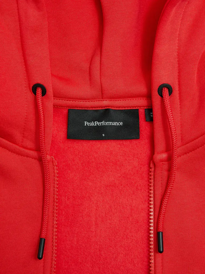 Peak Performance Women's Original Small Logo Zip Hood Brilliant red 03