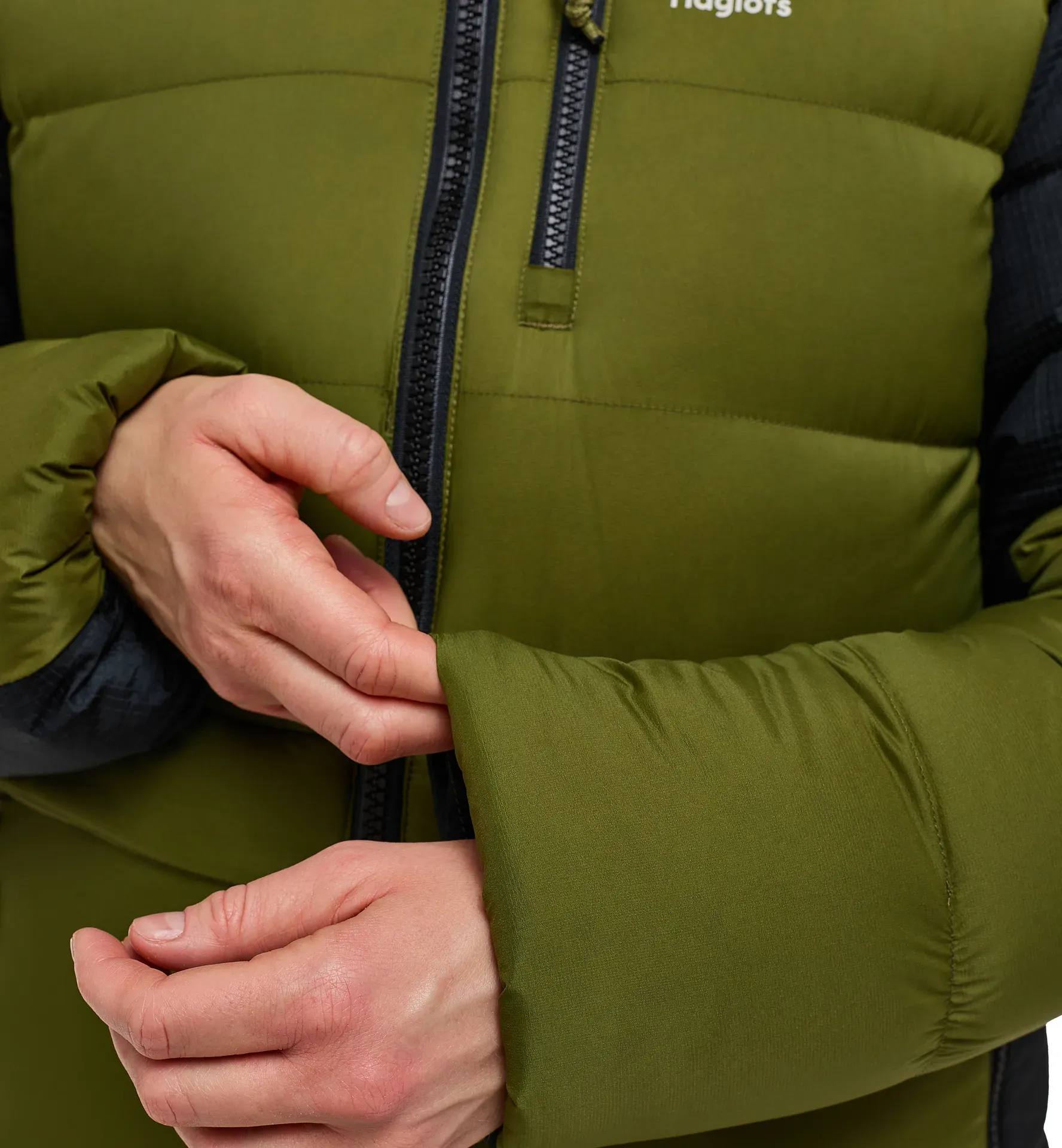 Haglöfs Women's Riksgräns Down 850 Hood Olive Green/True Black 09