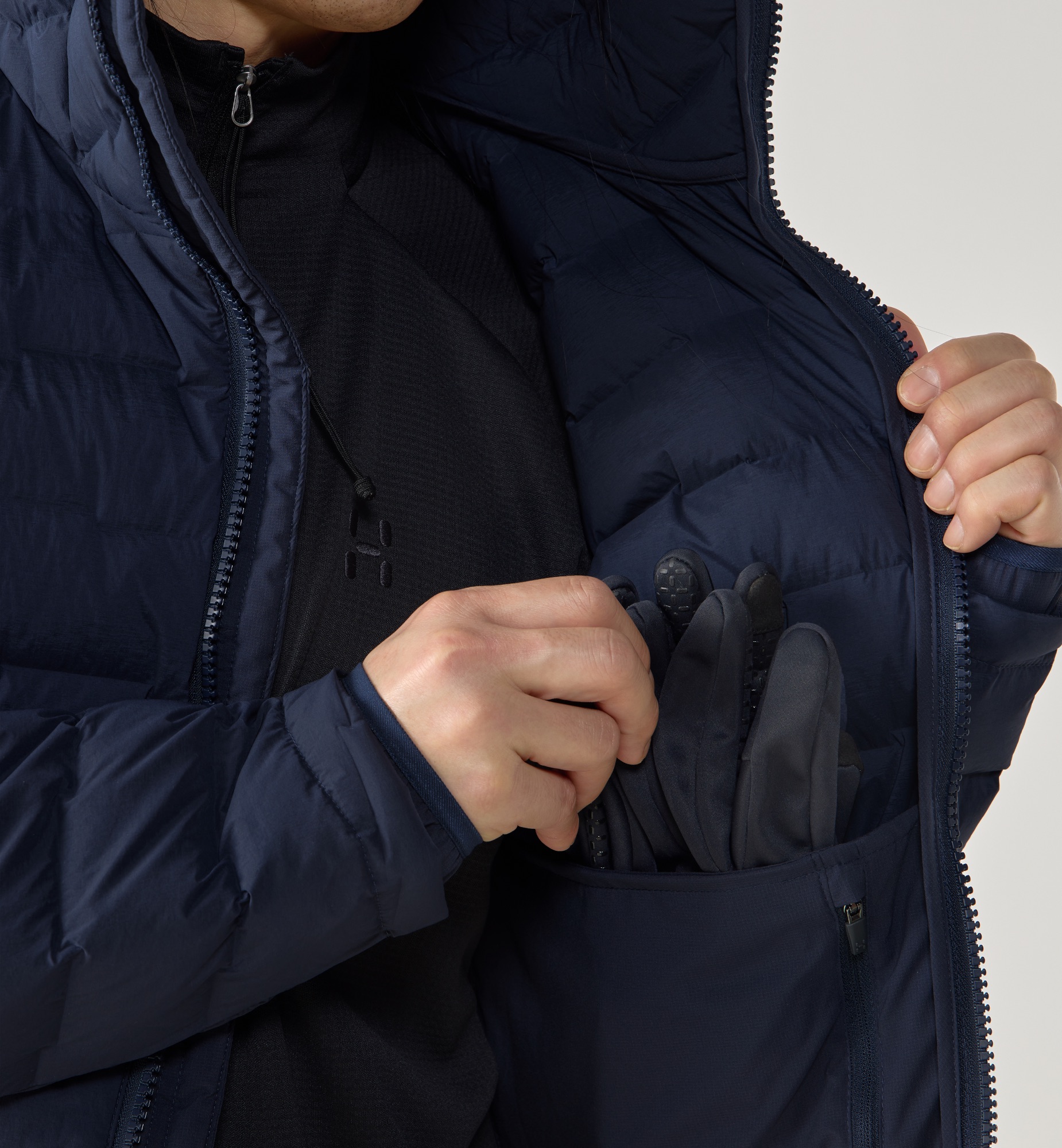 Haglöfs Men's Spitz Down Hood - Miesten untuvatakki Tarn Blue 10