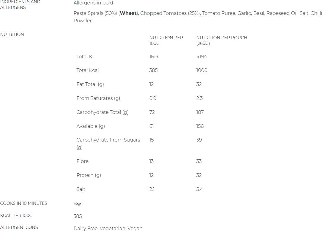 Summit To Eat Pasta Arrabiata Big Pack  02