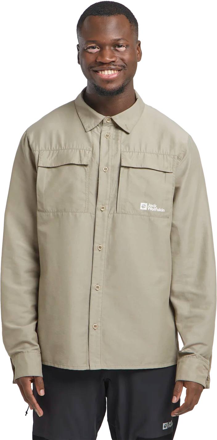 Jack Wolfskin Men's Barrier LS Shirt Stone 02