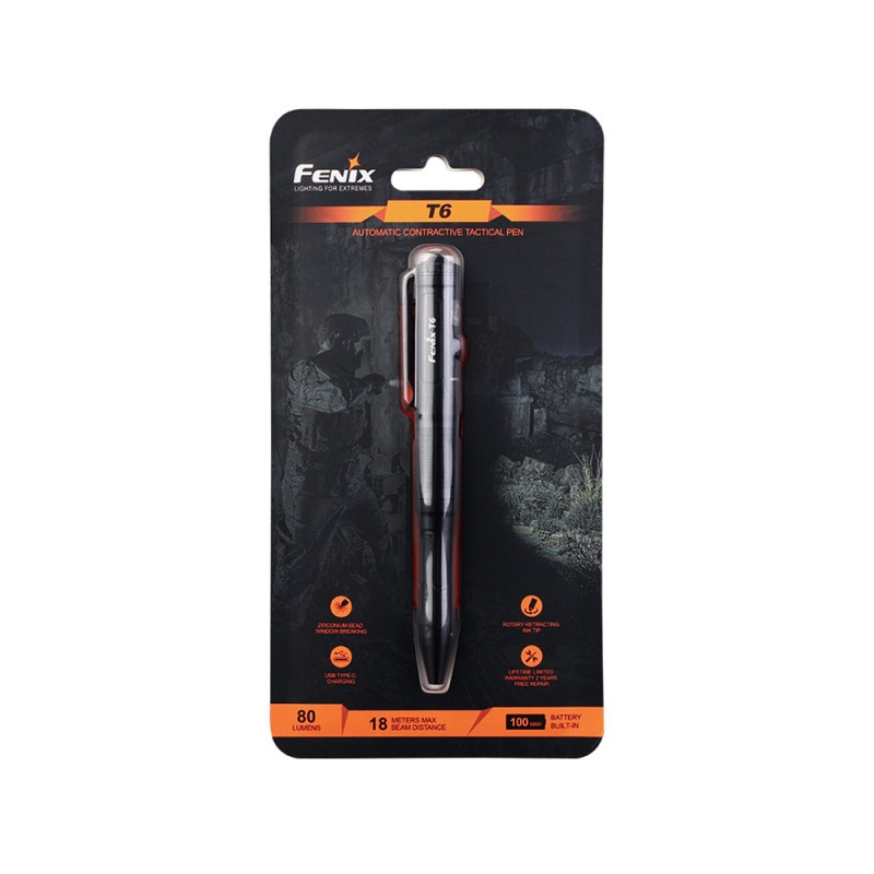 Fenix T6 80lm Pen with Light Black 09