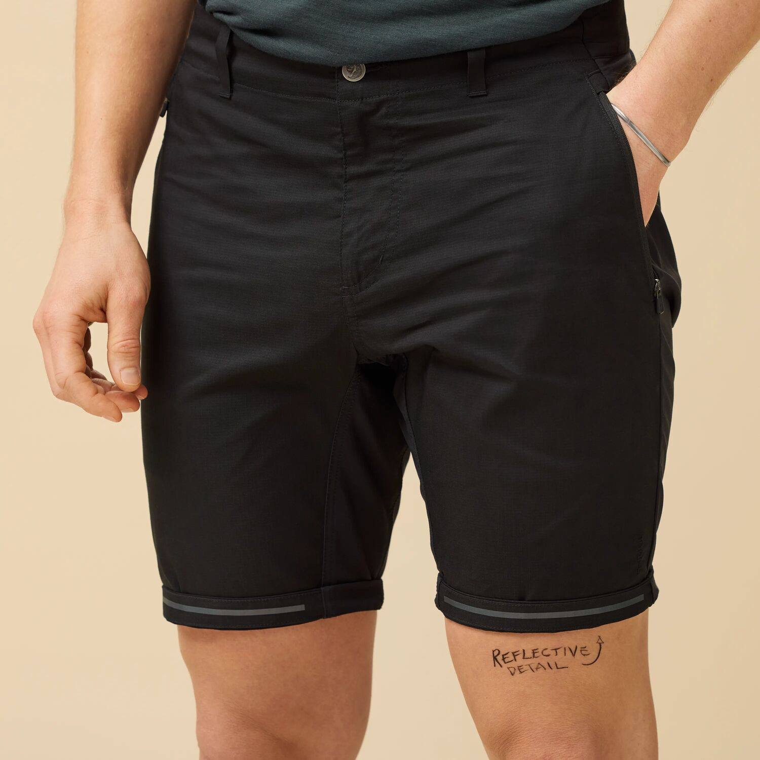 Fjällräven Men's Hoja Hybrid Shorts Musta 07