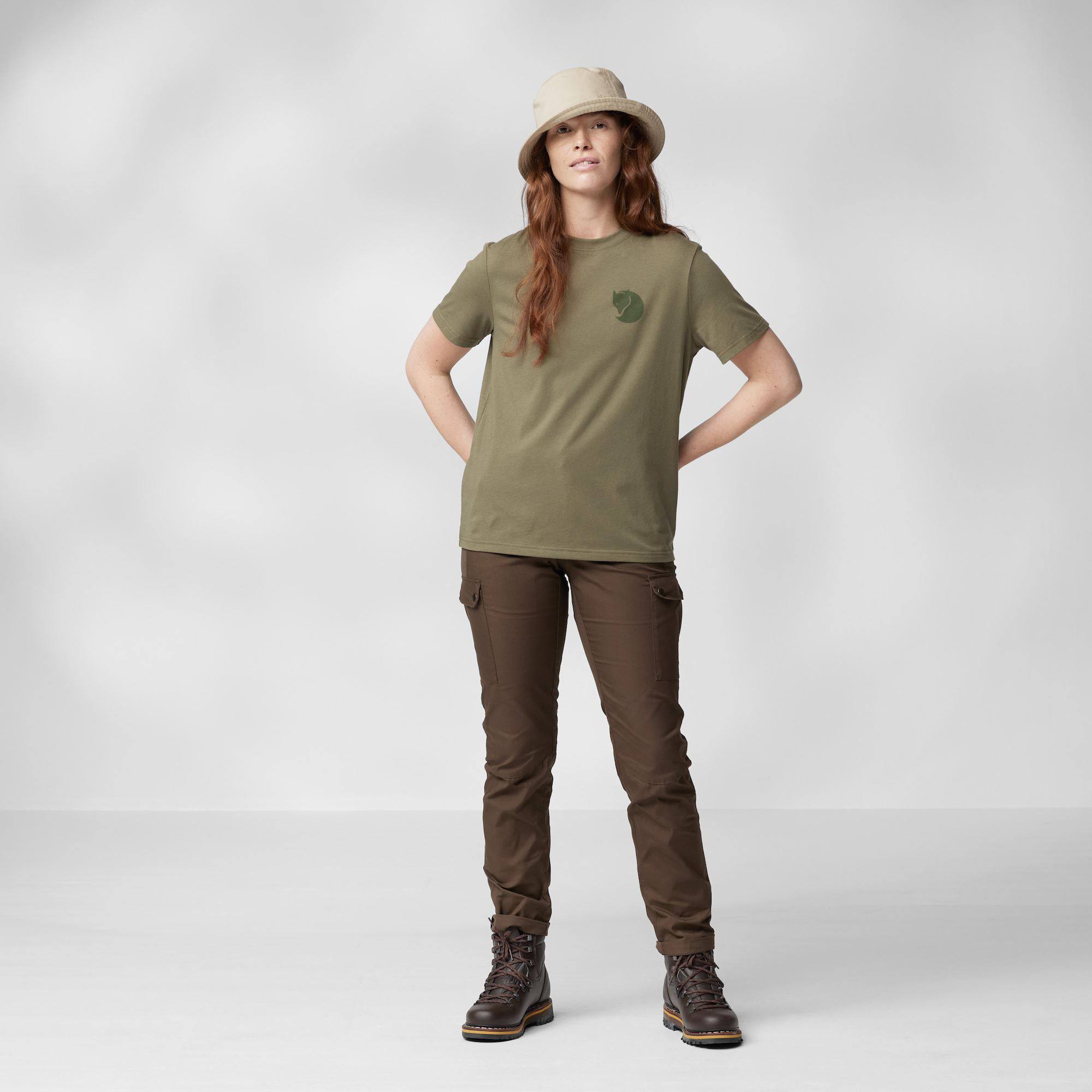 Fjällräven Women's Fox Boxy Logo Tee Vihreä 03